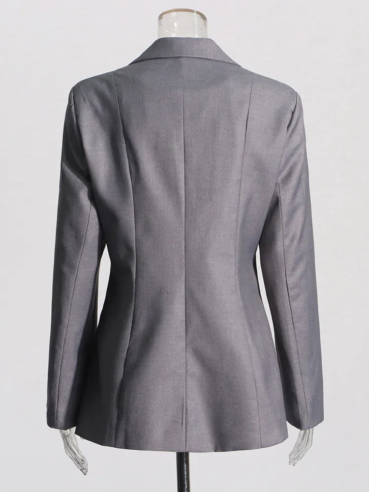 TWOTWINSTYLE Patchwork Lace Up Hohl-Blazer für Damen mit gekerbtem Kragen, langen Ärmeln, Tunika, Designer-Blazer, weibliche Mode Neu