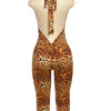Weird Puss Neckholder-Overall für Damen, rückenfrei, Bandage, Leopardenmuster, eng anliegend, dehnbar, Sommer, sexy, Hipster, Aktivität, Workout-Spielanzüge
