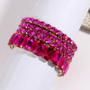 Fashion Bohemia Tennis Shiny Bracelet Jewelry 4 pcs Multicolor Crystal Glass Elastic Stack Bracelets Set