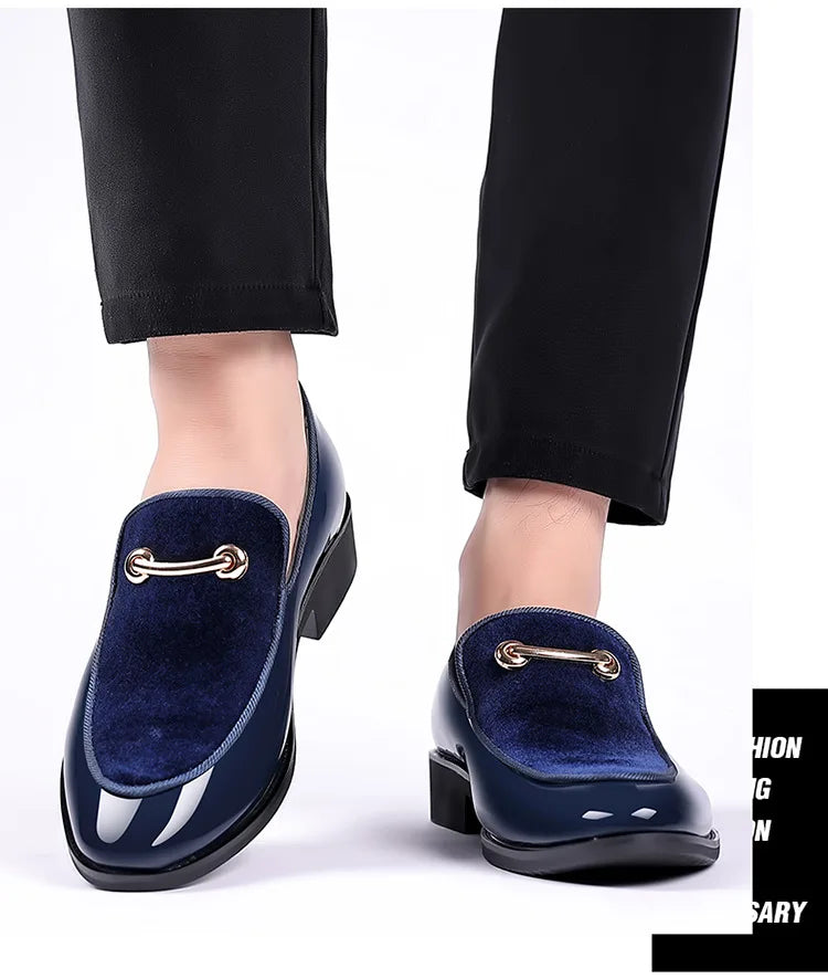 Herren Party Schuhe Schwarz Luxus Herren Formelle Lederschuhe Slipper Lackleder Business Casual Schuhe Loafer Große Größen Zapatos