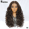 Latisha 13X6 HD Synthetische Spitzenfrontperücke lockig vorgezupfte Lace-Frontal-Perücke mit Pony für Damen, Highlights mit Babyhaar, 24 Zoll