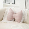 Pink Bow-shaped Pillow Ruffle Lace Decor Plush PP Cotton Filling Pillow Bed Couch Sofa Support Pillow Car Seat Companion Pillows