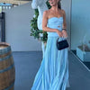 Women's 2024 Autumn New Fashion Temperament Hollow Design Strapless Stitching Crinkled Dress