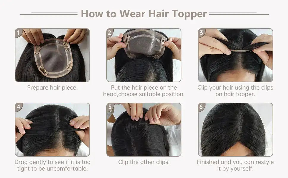 Silk Base Top Women Topper Clip In Real Human Hair Hairpiece Human Hair Extension Thin Breathable Blonde Toppers Hair Women Wig