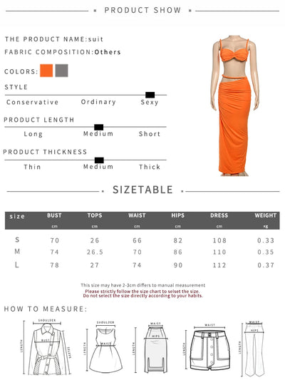 Nibber Sexy Damen 2-teiliges Set Bandage geraffter eckiger Kragen BH + enge lange Röcke Sommerurlaub Strandparty Trend Anzüge 2025