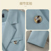 Solid Suits for Women 2024 Spring Fashion Office Ladies Long Sleeve Double Breasted Short Tops Chic Slim High Waisted Pant Suits