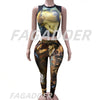 FAGADOER Mode-Print 2-teilige Sets Damen Outfit Ölgemälde Ärmelloses Crop Top und Hose Damen Streetwear Sommer Frühling Neu