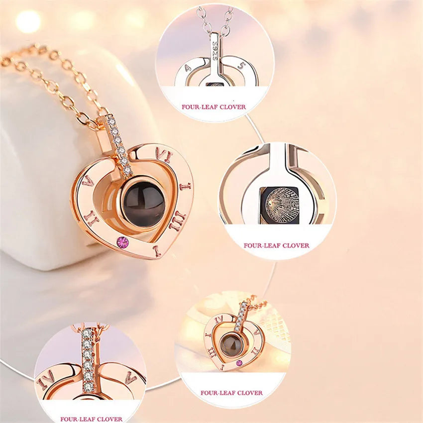 Projection Necklace 100 Languages I Love You Pendant Necklaces For Lover Girlfriend 2026 Creative Couple Romantic Jewelry Gifts