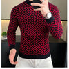 Herbst Winter Samt Strickpullover Herren Langarm Rundhalspullover Slim Fit Business Freizeit Strickwaren Tops Herrenbekleidung