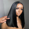 Bob Perücke Echthaar 13X4 Lace Front Perücke 180% Dichte Kurze Glatte Frontale Bob Perücke Transparente Spitze Vorgezupft Mit Babyhaaren