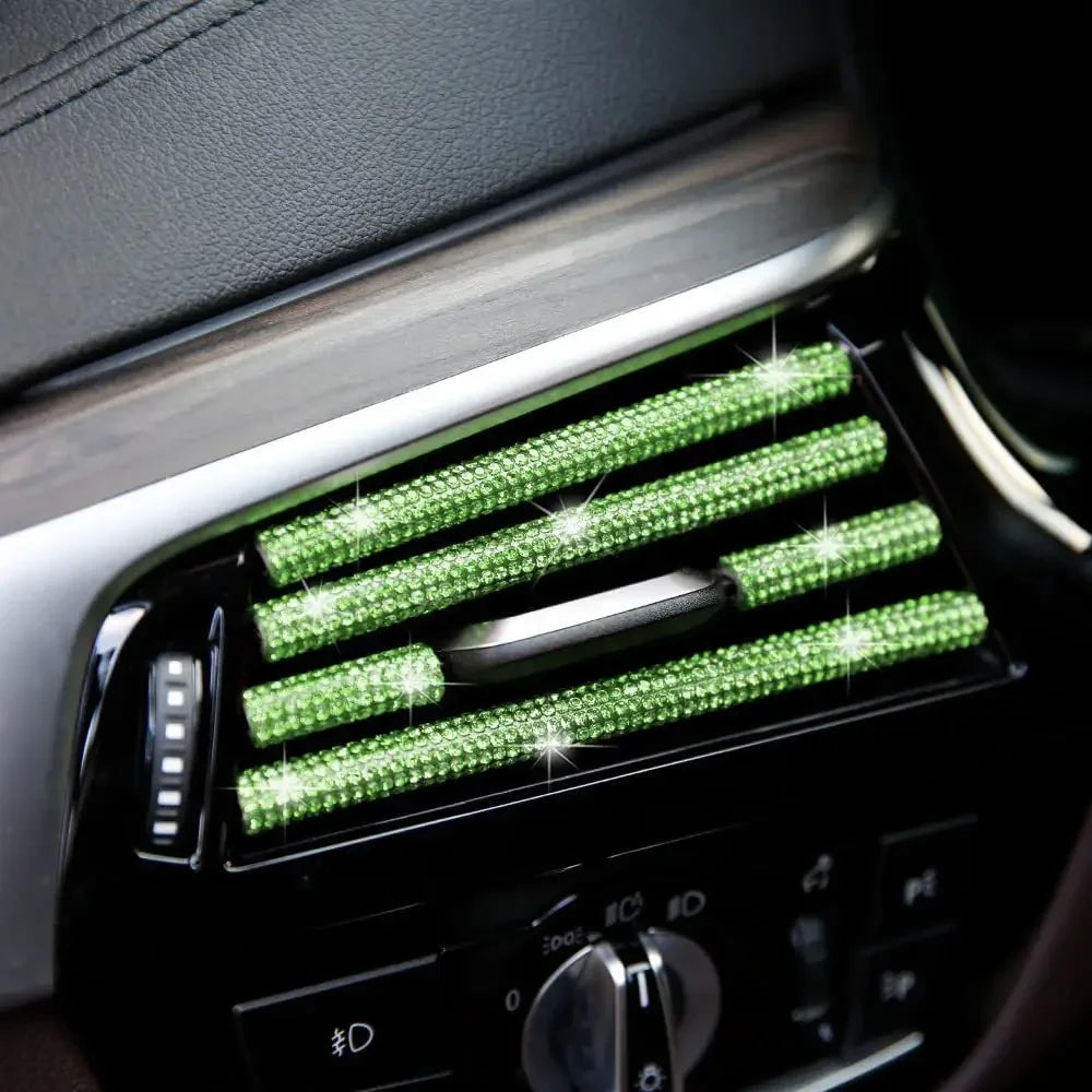 10 Stücke Diamant Auto Klimaanlage Outlet Streifen Bohrer U Form Strass Clip Dekoration Glänzende Kristall Trim Streifen Auto Zubehör