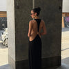 Halter Deep V Backless Long Dress Women Open Back Spaghetti Strap Elegant Party Evening Gown Summer Vacation Beach Dresses 2026