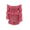 Chic Women Sweet Set Puff Sleeve Crop Tops and Shorts Outfits Solid Stretch Pleated Sexy Summer Girl 2 Two Piece Suit