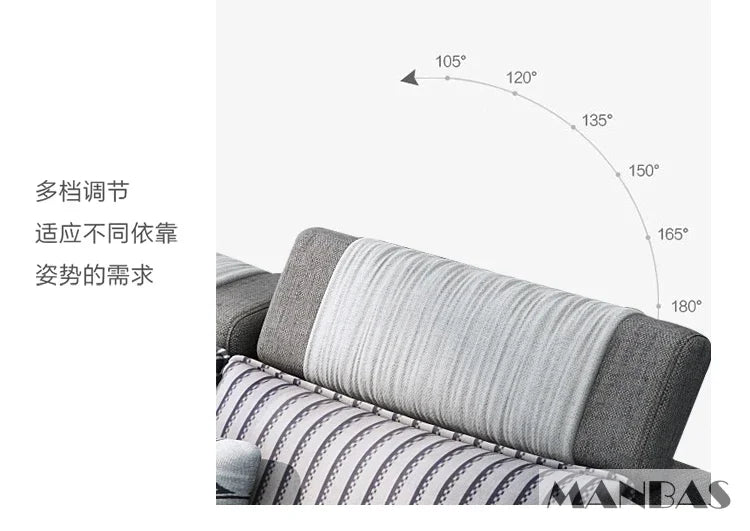 MINGDIBAO Nordische Stoff-Sofagarnitur mit Bluetooth-Lautsprecher & USB – Modernes Modulares Wohnzimmer-Sofa, Großes U-förmiges Ecksofa aus Stoff