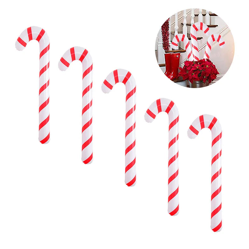 90cm aufblasbare Weihnachts-Zuckerstange, Luftballon, Spazierstöcke, 2023 Weihnachtsdekoration für Zuhause, 2024 Neujahrsparty-Zubehör, Kindergeschenk