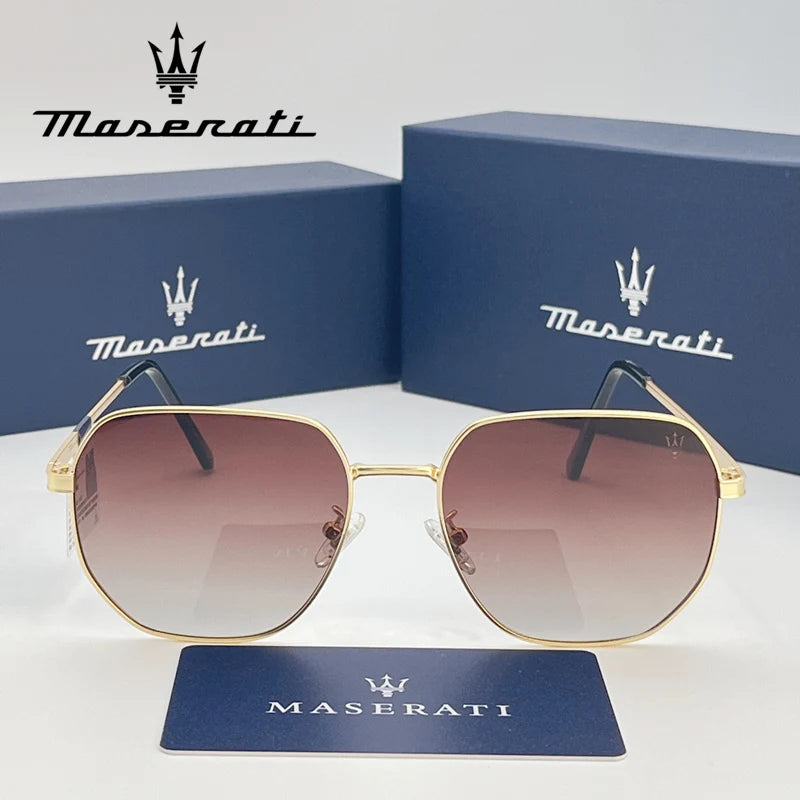 MASERATI Sunglasses New Fashion goggles Stylish Unframed Metal rimmed Shades for Men Women Cool Pose Trendy Design 10785