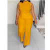 Wmstar Women Two Piece Set Plus Size 3XL 4XL Summer Casual Fashionable Print Sleeveless Shirt Suit Wide Leg Pants Female Outfits