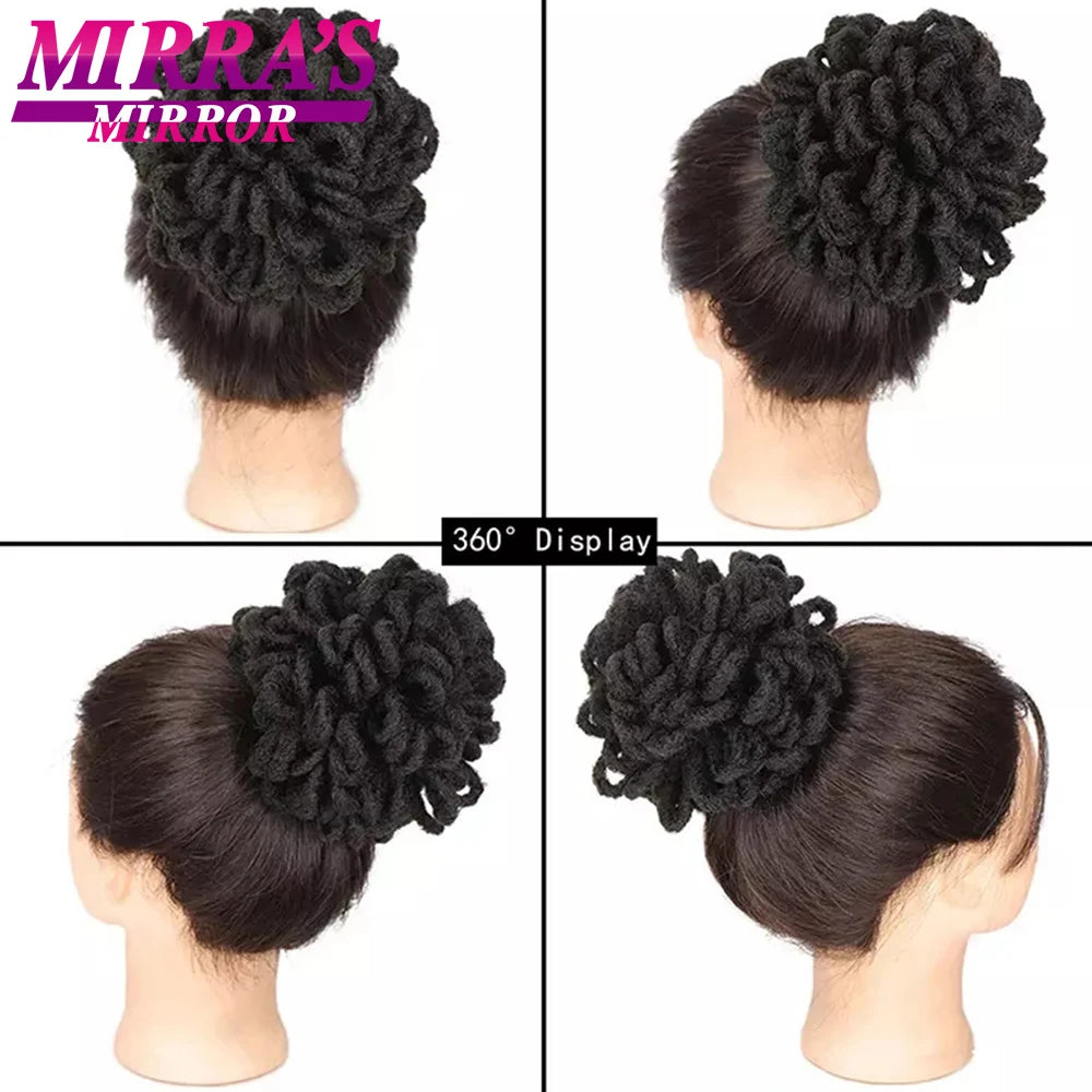 Synthetic Afro Puff Drawstring Ponytail Hair Bun 10 Inch Short Afro Kinkys Curly Afro Bun Extension Hairpieces Large Size
