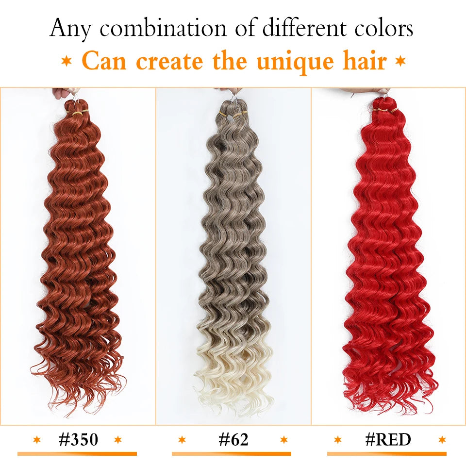 Deep Wavy Twist Synthetische Häkelhaare Afro Lockiges Haar Afrikanische Häkelzöpfe Ombre Blonde Flechthaarverlängerungen für Frauen