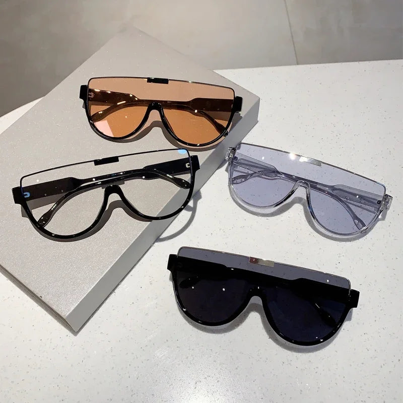 Vintage Halbrunde Sonnenbrille Damen Mode Monoblock Outdoor Brille Shades Trend 2023 Neues Design UV400 Brillen
