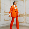 Office Orange Women Suit Set for Wedding 3 Piece Blazer+Pants+Vest Jacket Business Lady Cotton Coat Trousers Custom Made