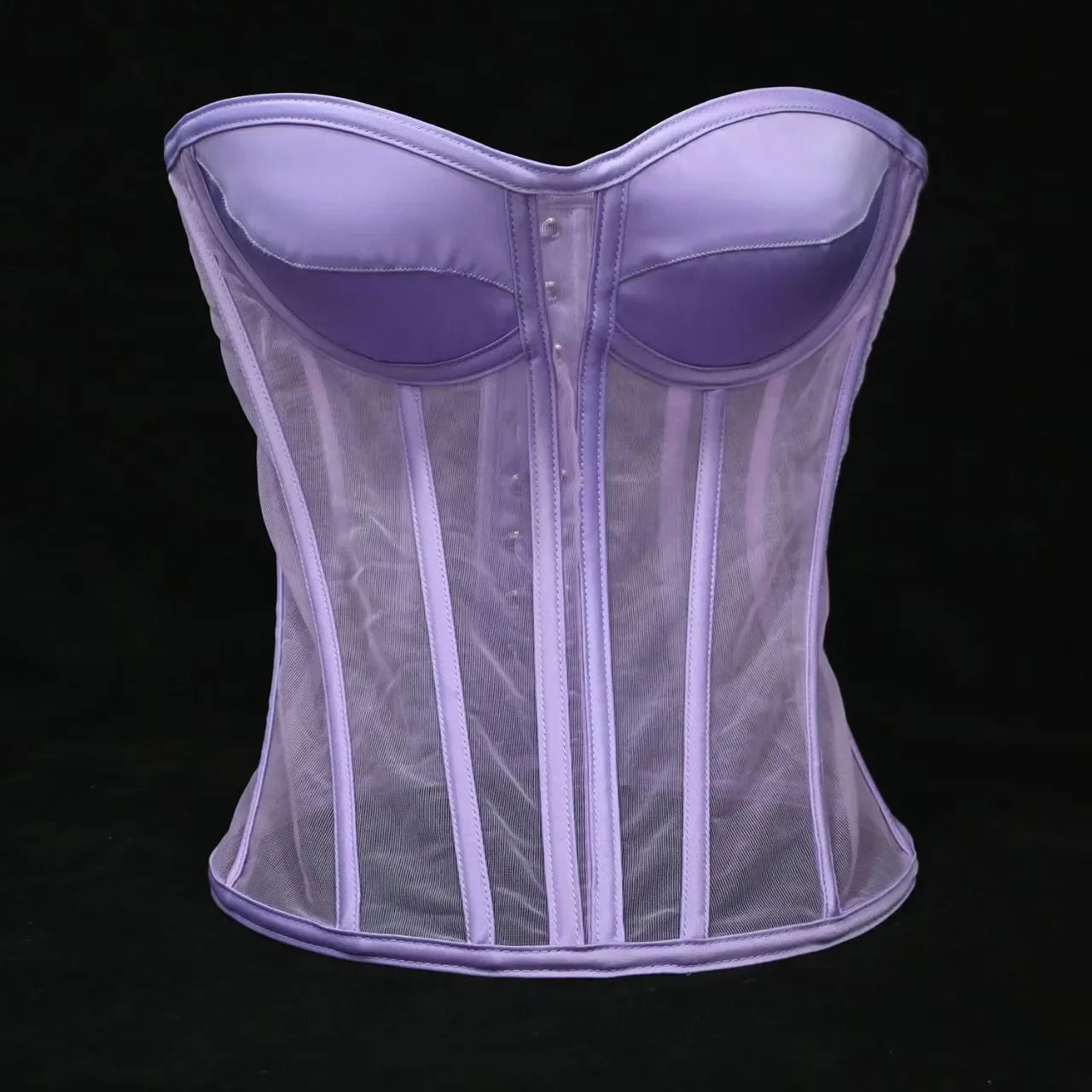 Steel Bone Transparent Bra Bustier Women's Waist Trainer Shapewear Girdles Corset Sexy Club Party Crop Top Lingerie Plus Size