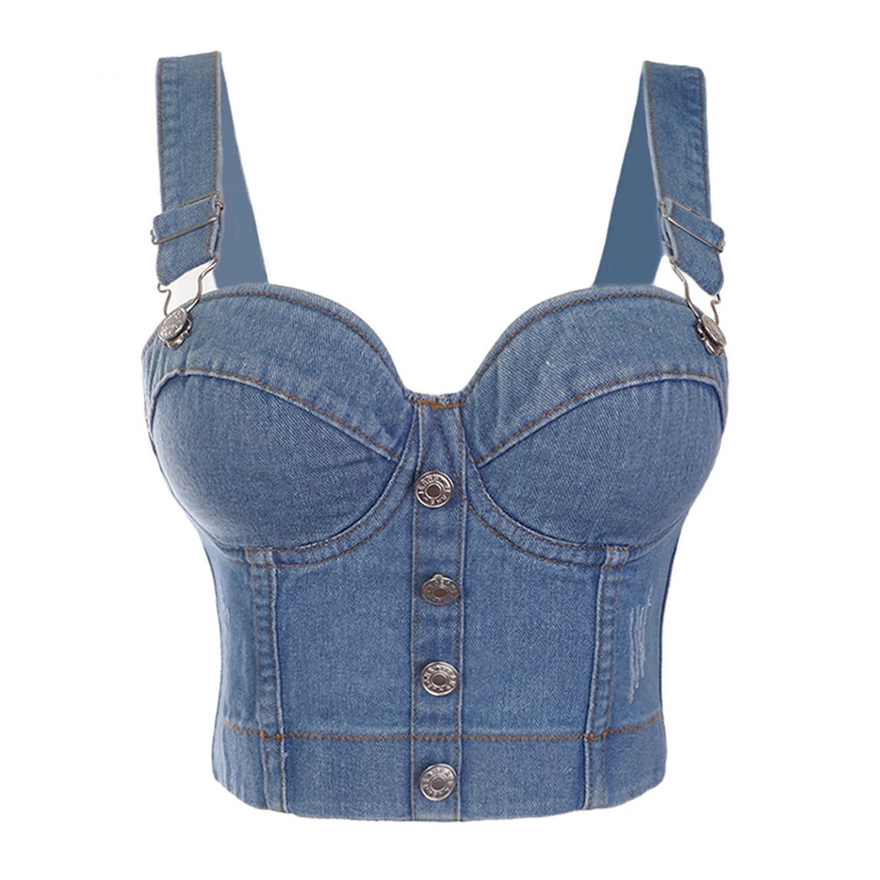 Irene Tinnie Sexy Cute Loch Cartoon Dekoration Push Up Bustier Damen Jeans Bralette Cropped Top Weste Große Größe