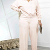 CM.YAYA Fashion Striped Women's Set V-neck Long Sleeve Sweatshirt and SweatPants Tracksuit 2025 Winter Two 2 Piece Set Outfit