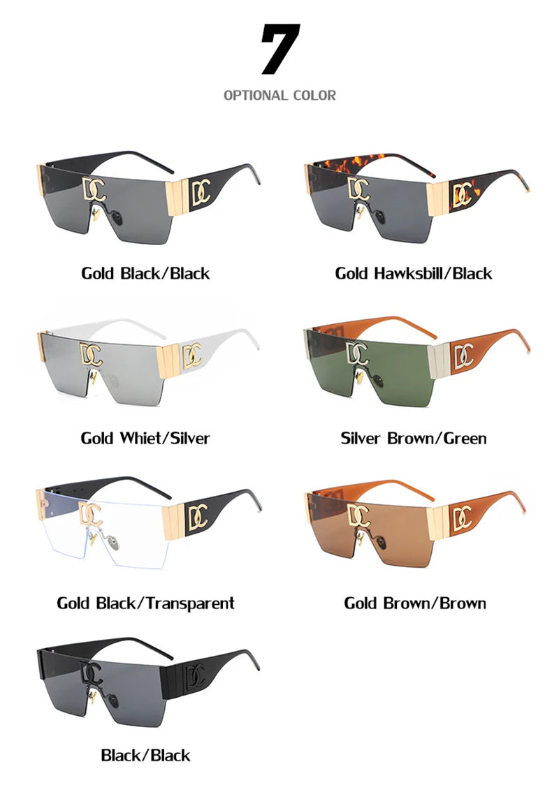 Neue 2024 Luxus Designer Square Sonnenbrillen Frauen Mode Trendy Punk Sonnenbrille Damen Farbverlauf Shades Brillen Oculos UV400