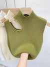 Women Knitted Tank Top Summer Fall Slim Sweater Short Sleeveless Solid Summer Sweaters Hollow Out Pullovers 2026