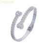 2025 New Iced Out Bling Opened Heart Flower Charm Bracelet AAA CZ Zircon Butterfly Bangle For Men Women Hip Hop Luxury Jewelry