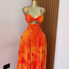 CM.YAYA Damen Blumenmuster Trägerloser Rückenfreier BH Vorne Großes Swing Maxi Langes Kleid 2025 Vintage Sexy Club Party Abendkleider