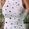 Summer Basic Elastic Tank Top Digital Printing T-shirt Women's O Neck Racerback Sexy Tank Top Stripe Print Sleeveless Tank Top