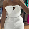 Spring New Jumpsuit Women Bandeau Beaded Spaghetti Strap Bowknot Design Ruched Slim Fit Elegant Wide-Leg Overall Female Jumpsuit