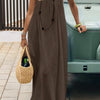 New Arrival Women's Strapless Backless Long Loose Home Dress Comfortable Sleepwear Casual Maxi Dress