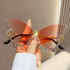Randlose Sonnenbrille Damen Luxusmarke Strass Sonnenbrille Damen Niedliche Herzform Punk Party Brille очки від сонця женские