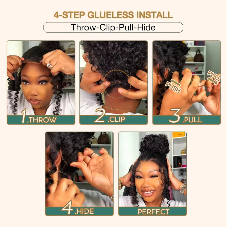 360 Lace Front Perücke Echthaar Wasserwelle Invisi Strap Bequemer Sitz 360 Transparente Lace Frontal Perücken Vorgestanzte Lace Perücke Gebleichte Knoten