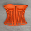 Women Mesh Corset Bustier With Cups Overbust Tight Shaping Tops Strapless Transparent Bodice Slimm Waist Wedding Lace Up Boned