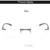 Men Blue Light Blocking Reading Glasses Women Dimond Cutting Rimless Eyeglasses Frame Anti Fatigue Hyperopia Presbyopic Eyewear