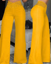 Spring Autumn Elegant High Waist Wide Leg Pants For Women Fashion Loose Long Pant Casual Office Solid Women Clothes New Pant