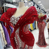 2024 Burgundy Luxury Evening Dress Women Engagement Wedding Dress Ruched Mermaid Vestidos De Fiesta Graduación Customized