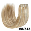 Seamless Clip ins Extensions Human Hair Straight Brazilian Remy Real Natural Hair 8Pcs 120G/Set Clip on Human Hair Extensions
