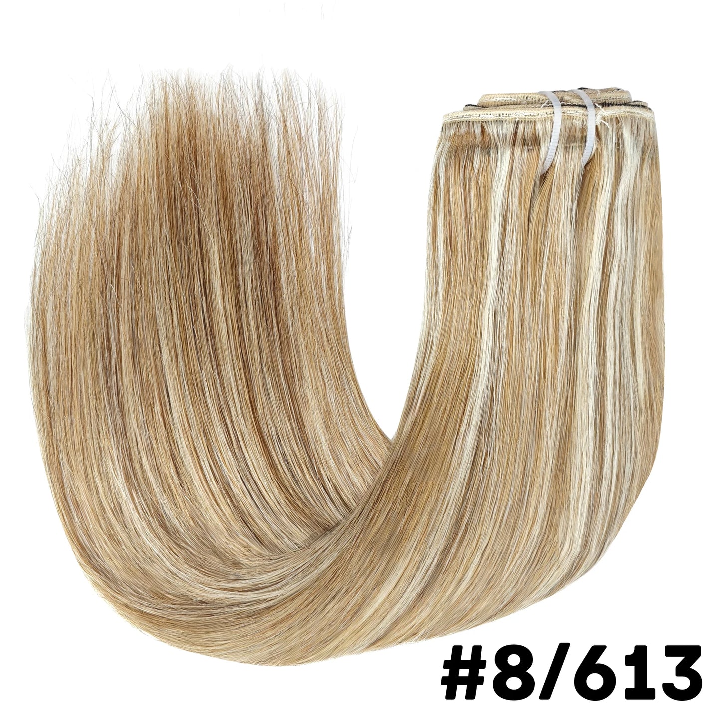Seamless Clip ins Extensions Human Hair Straight Brazilian Remy Real Natural Hair 8Pcs 120G/Set Clip on Human Hair Extensions
