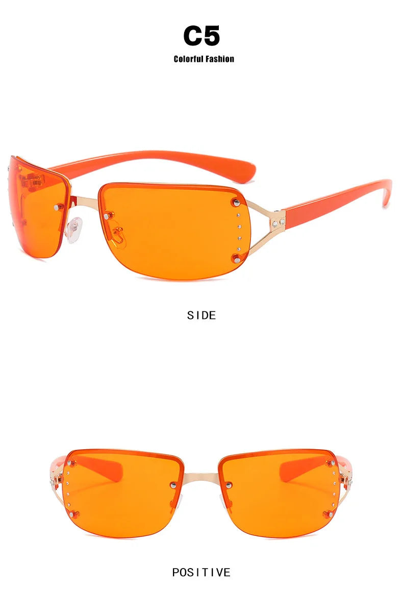 New Frameless Decorative Diamond Sunglasses Women's Design Brand Luxury Sun Glasses Outdoor Leisure Eyewear UV400 Gafas De Sol