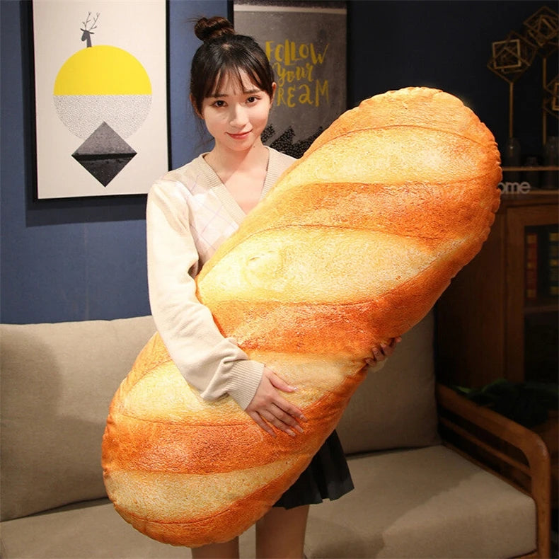 French Bread Pillow Plush Stuffed Printing Images Food Plushie Peluche Party Prop Decor Sleeping Companion Kits Gift Room Decor