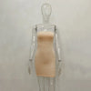 Sexy Trägerloses schulterfreies, pinkfarbenes Bodycon-Kleid für Damen, rückenfreies, schmales Minikleid, Club-Party-Kleider