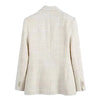 TRZA Women Fashion Tweed Double Breasted Blazer Coat Vintage Long Sleeve Flap Pockets Female Outerwear Chic Veste Femme