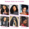 Glueless Half Wigs Human Hair Kinky Curly Headband Wig Upgrade 3 IN 1 No Lace Wig With Drawstring Seamless Clip Ins Flip Over