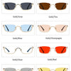 Halbrahmen Eckige Sonnenbrille für Damen Luxusmarke Kleine Metall Retro Rechteckige Schwarze Sonnenbrille Damen Mode Brille