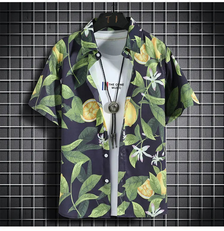 Beach Clothes For Men 2 Piece Set Quick Dry Hawaiian Shirt and Shorts Set Men Fashion Clothing Printing Casual Outfits Summer